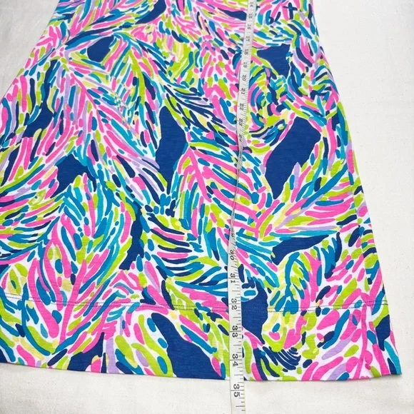 Lilly Pulitzer Palmira Dress Indigo Palm Reader Shift Dress Size Small Blue Pink - Picture 15 of 16